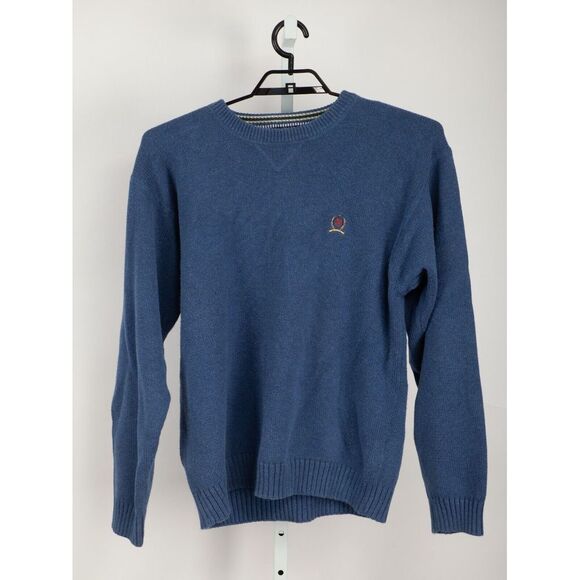 Tommy Hilfiger Sweater Mens Large Blue Crew Neck Long Sleeve Pullover - Picture 1 of 7